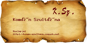 Komán Szultána névjegykártya